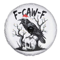 F Caw F Gothic Christmas Raven Spare Tire Cover With Skull Funny Dark Holiday Humor Spooky Season - Wonder Print Shop