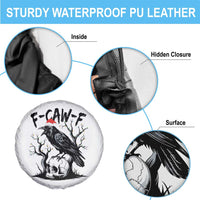 F Caw F Gothic Christmas Raven Spare Tire Cover With Skull Funny Dark Holiday Humor Spooky Season - Wonder Print Shop