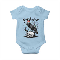 F Caw F Gothic Christmas Raven Baby Onesie With Skull Funny Dark Holiday Humor Spooky Season - Wonder Print Shop