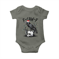 F Caw F Gothic Christmas Raven Baby Onesie With Skull Funny Dark Holiday Humor Spooky Season - Wonder Print Shop