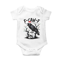 F Caw F Gothic Christmas Raven Baby Onesie With Skull Funny Dark Holiday Humor Spooky Season - Wonder Print Shop