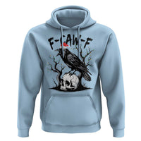 F Caw F Gothic Christmas Raven Hoodie With Skull Funny Dark Holiday Humor Spooky Season - Wonder Print Shop