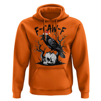 F Caw F Gothic Christmas Raven Hoodie With Skull Funny Dark Holiday Humor Spooky Season - Wonder Print Shop
