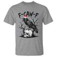 F Caw F Gothic Christmas Raven T Shirt With Skull Funny Dark Holiday Humor Spooky Season - Wonder Print Shop