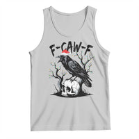 F Caw F Gothic Christmas Raven Tank Top With Skull Funny Dark Holiday Humor Spooky Season - Wonder Print Shop