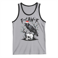 F Caw F Gothic Christmas Raven Tank Top With Skull Funny Dark Holiday Humor Spooky Season - Wonder Print Shop