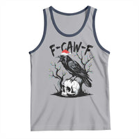 F Caw F Gothic Christmas Raven Tank Top With Skull Funny Dark Holiday Humor Spooky Season - Wonder Print Shop