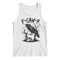 F Caw F Gothic Christmas Raven Tank Top With Skull Funny Dark Holiday Humor Spooky Season - Wonder Print Shop