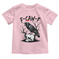 F Caw F Gothic Christmas Raven Toddler T Shirt With Skull Funny Dark Holiday Humor Spooky Season - Wonder Print Shop
