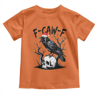 F Caw F Gothic Christmas Raven Toddler T Shirt With Skull Funny Dark Holiday Humor Spooky Season - Wonder Print Shop