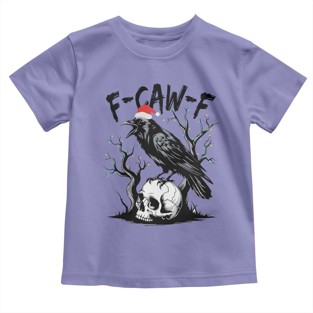 F Caw F Gothic Christmas Raven Toddler T Shirt With Skull Funny Dark Holiday Humor Spooky Season - Wonder Print Shop