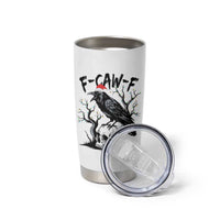 F Caw F Gothic Christmas Raven Tumbler Cup With Skull Funny Dark Holiday Humor Spooky Season - Wonder Print Shop