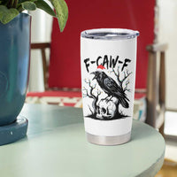 F Caw F Gothic Christmas Raven Tumbler Cup With Skull Funny Dark Holiday Humor Spooky Season - Wonder Print Shop