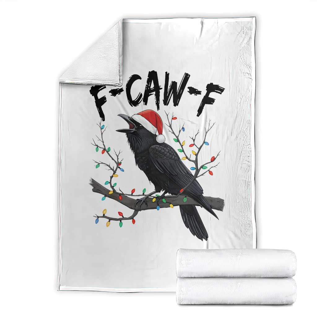 F Caw F Raven Christmas Throw Blanket Funny Dark Holiday Humor Spooky Season - Wonder Print Shop