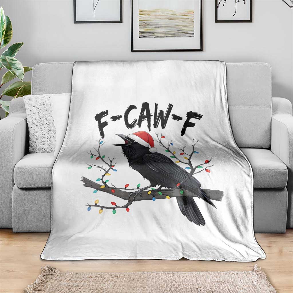 F Caw F Raven Christmas Throw Blanket Funny Dark Holiday Humor Spooky Season - Wonder Print Shop