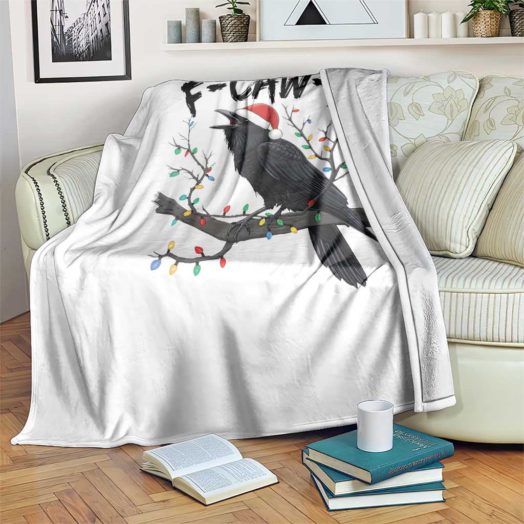 F Caw F Raven Christmas Throw Blanket Funny Dark Holiday Humor Spooky Season - Wonder Print Shop