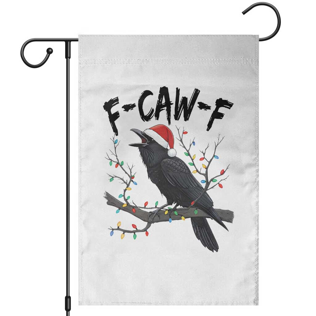 F Caw F Raven Christmas Garden Flag Funny Dark Holiday Humor Spooky Season - Wonder Print Shop
