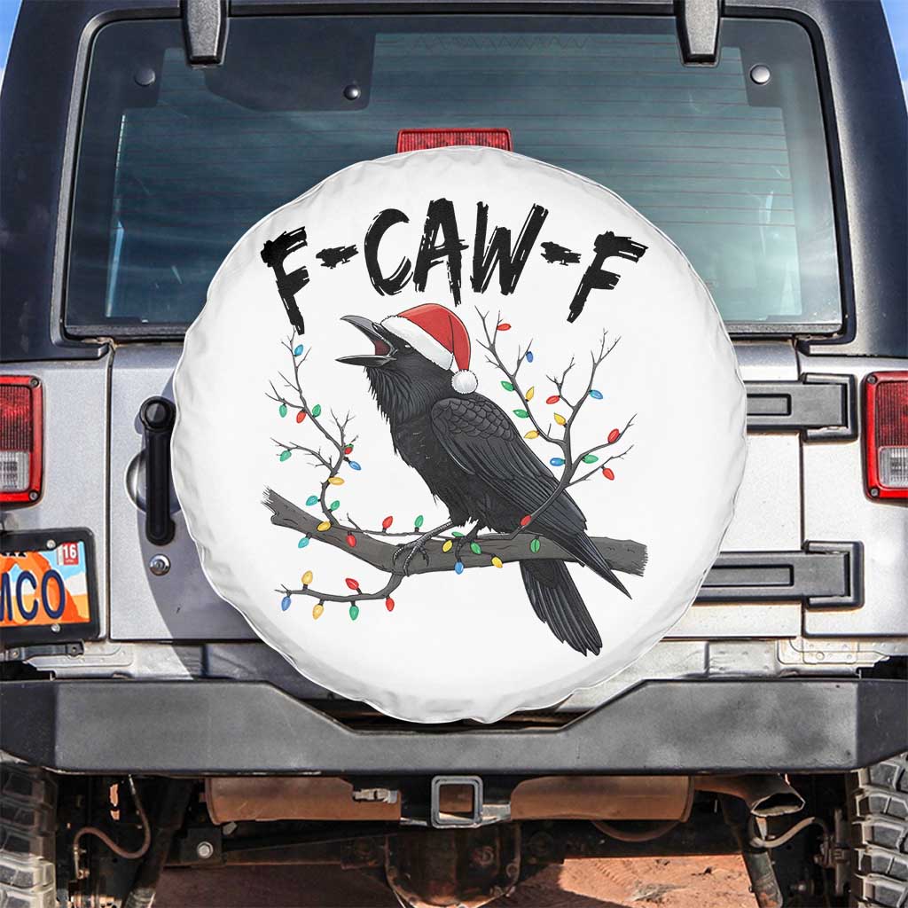F Caw F Raven Christmas Spare Tire Cover Funny Dark Holiday Humor Spooky Season - Wonder Print Shop