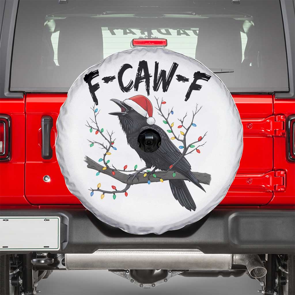 F Caw F Raven Christmas Spare Tire Cover Funny Dark Holiday Humor Spooky Season - Wonder Print Shop
