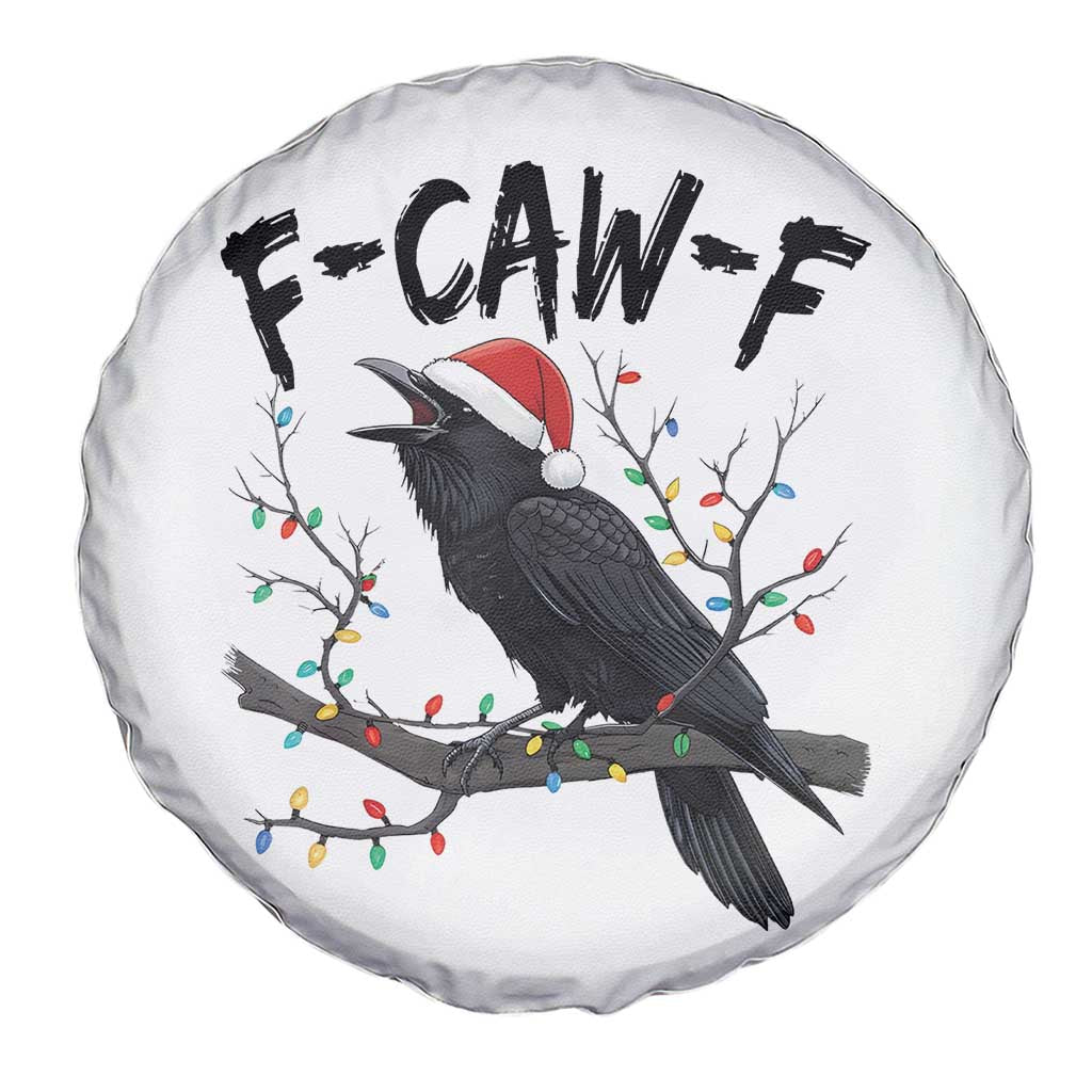 F Caw F Raven Christmas Spare Tire Cover Funny Dark Holiday Humor Spooky Season - Wonder Print Shop