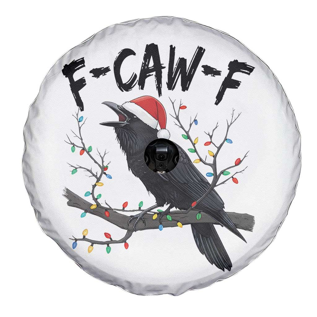 F Caw F Raven Christmas Spare Tire Cover Funny Dark Holiday Humor Spooky Season - Wonder Print Shop