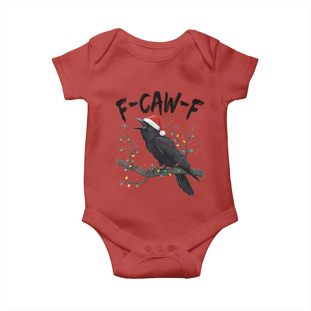 F Caw F Raven Christmas Baby Onesie Funny Dark Holiday Humor Spooky Season - Wonder Print Shop