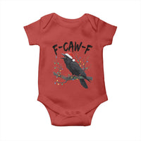 F Caw F Raven Christmas Baby Onesie Funny Dark Holiday Humor Spooky Season - Wonder Print Shop