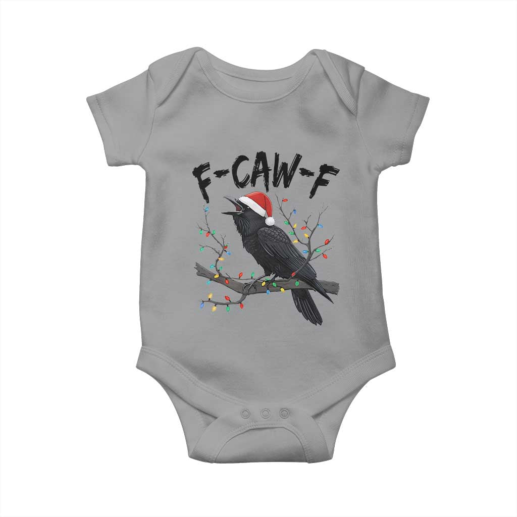 F Caw F Raven Christmas Baby Onesie Funny Dark Holiday Humor Spooky Season - Wonder Print Shop