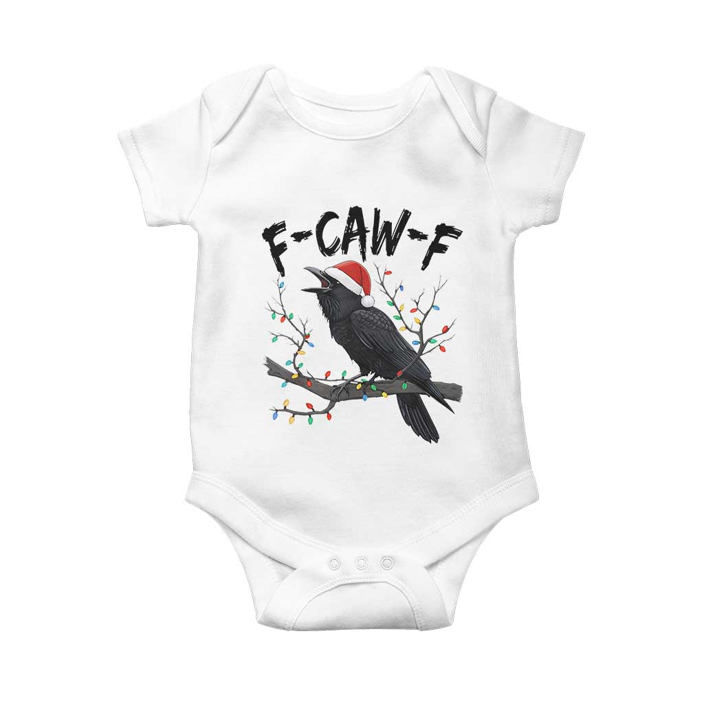 F Caw F Raven Christmas Baby Onesie Funny Dark Holiday Humor Spooky Season - Wonder Print Shop