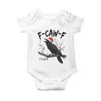 F Caw F Raven Christmas Baby Onesie Funny Dark Holiday Humor Spooky Season - Wonder Print Shop