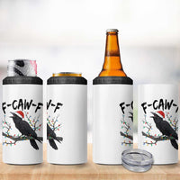 F Caw F Raven Christmas 4 in 1 Can Cooler Tumbler Funny Dark Holiday Humor Spooky Season - Wonder Print Shop