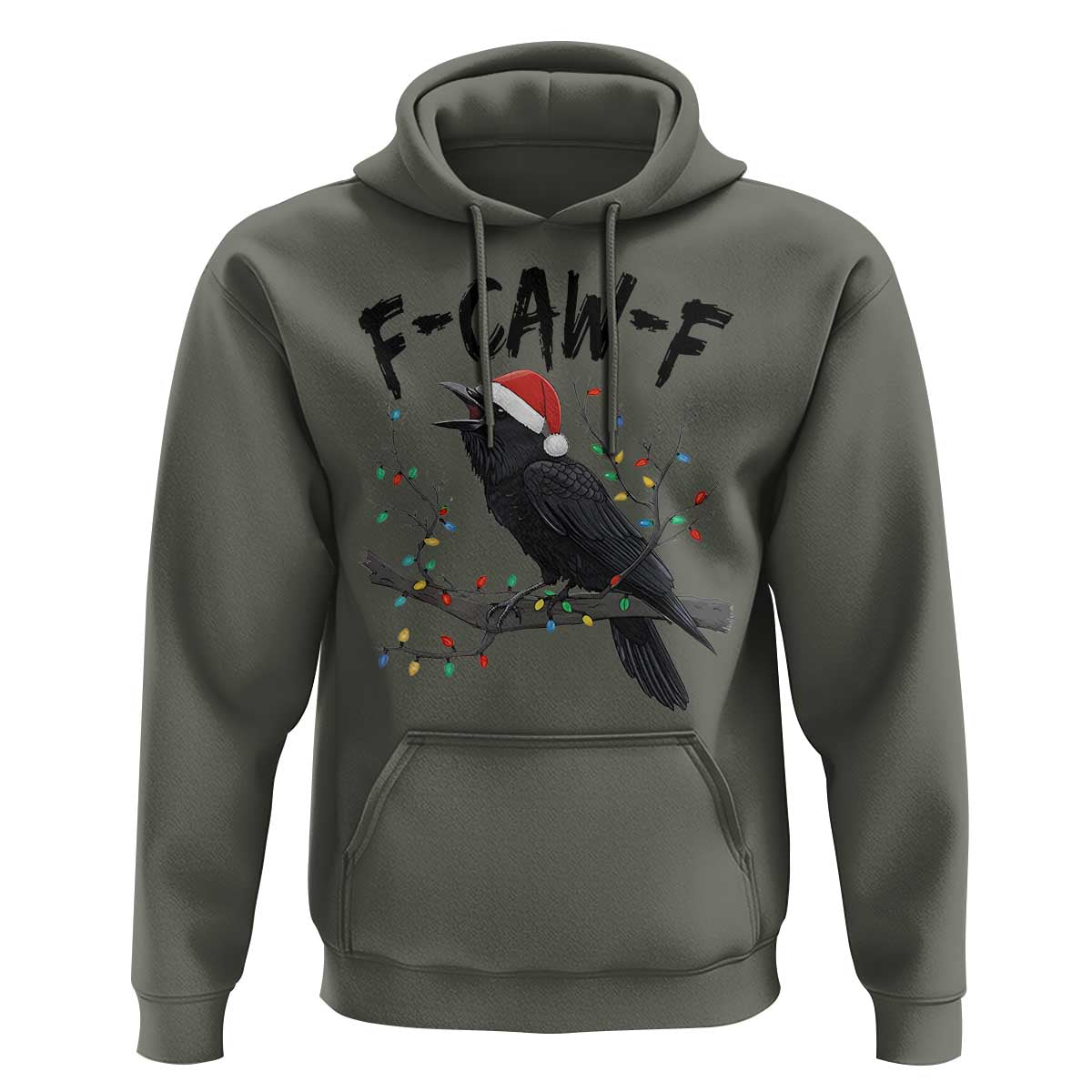 F Caw F Raven Christmas Hoodie Funny Dark Holiday Humor Spooky Season - Wonder Print Shop