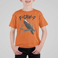 F Caw F Raven Christmas T Shirt For Kid Funny Dark Holiday Humor Spooky Season - Wonder Print Shop