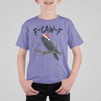 F Caw F Raven Christmas T Shirt For Kid Funny Dark Holiday Humor Spooky Season - Wonder Print Shop