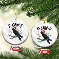 F Caw F Raven Xmas Ceramic Ornament Funny Dark Holiday Humor Spooky Season - Wonder Print Shop