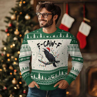 F Caw F Raven Christmas Ugly Christmas Sweater Funny Dark Holiday Humor Spooky Season - Wonder Print Shop