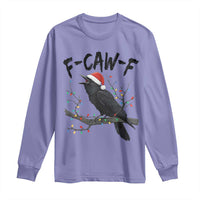 F Caw F Raven Christmas Long Sleeve Shirt Funny Dark Holiday Humor Spooky Season - Wonder Print Shop
