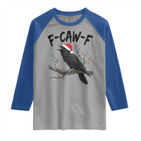 F Caw F Raven Christmas Raglan Shirt Funny Dark Holiday Humor Spooky Season - Wonder Print Shop