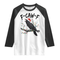 F Caw F Raven Christmas Raglan Shirt Funny Dark Holiday Humor Spooky Season - Wonder Print Shop