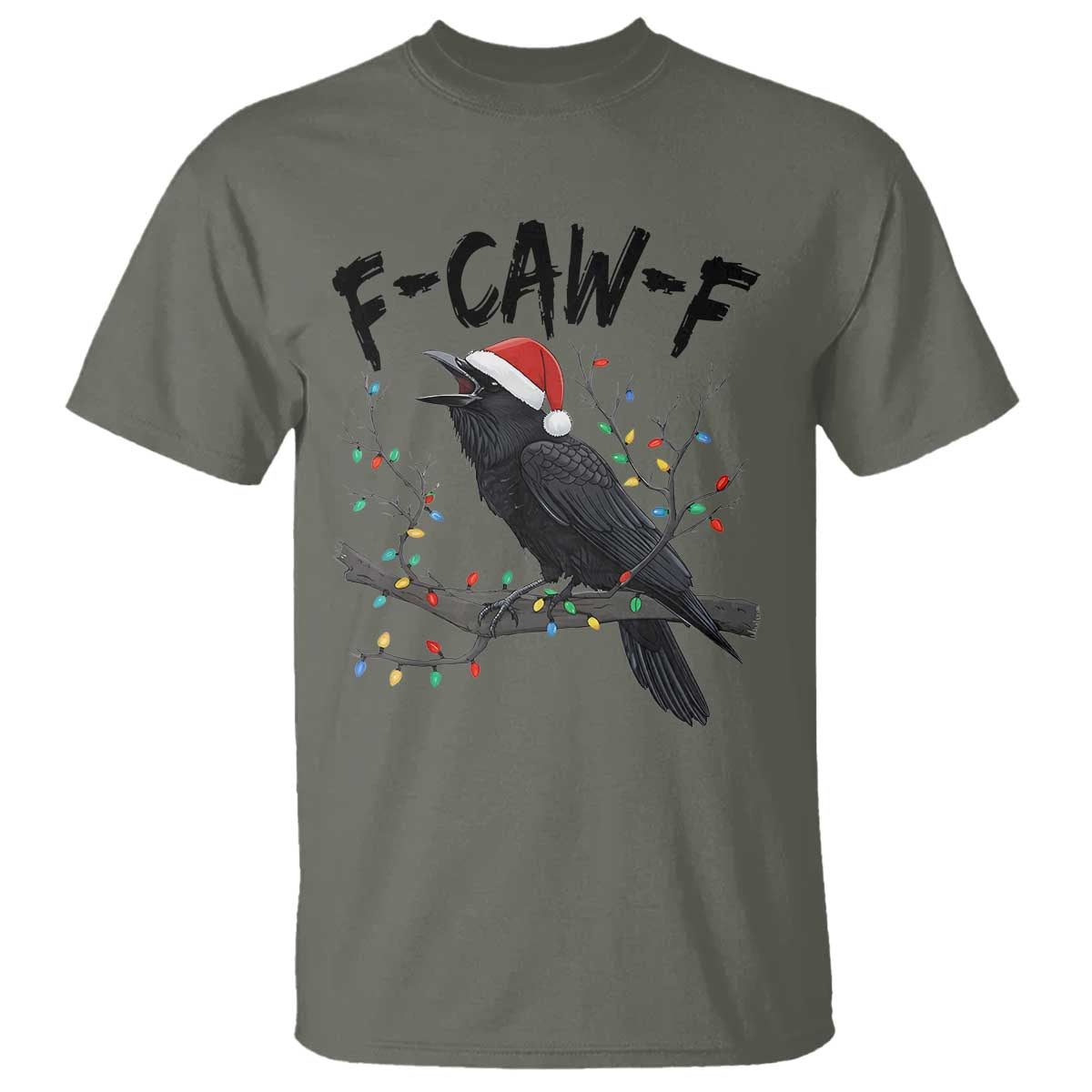 F Caw F Raven Christmas T Shirt Funny Dark Holiday Humor Spooky Season - Wonder Print Shop