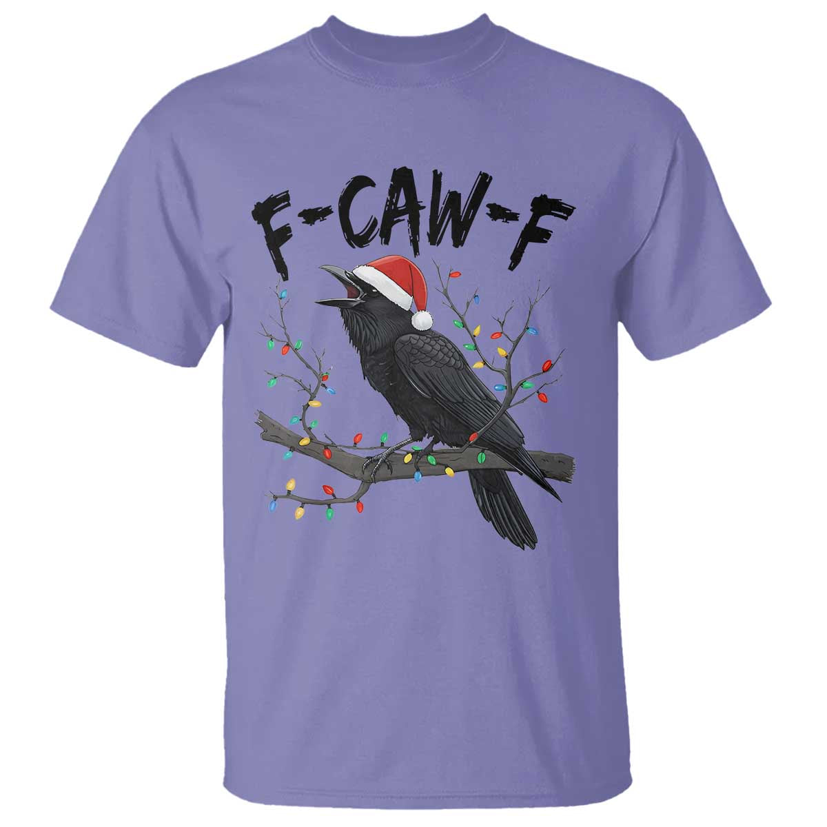 F Caw F Raven Christmas T Shirt Funny Dark Holiday Humor Spooky Season - Wonder Print Shop