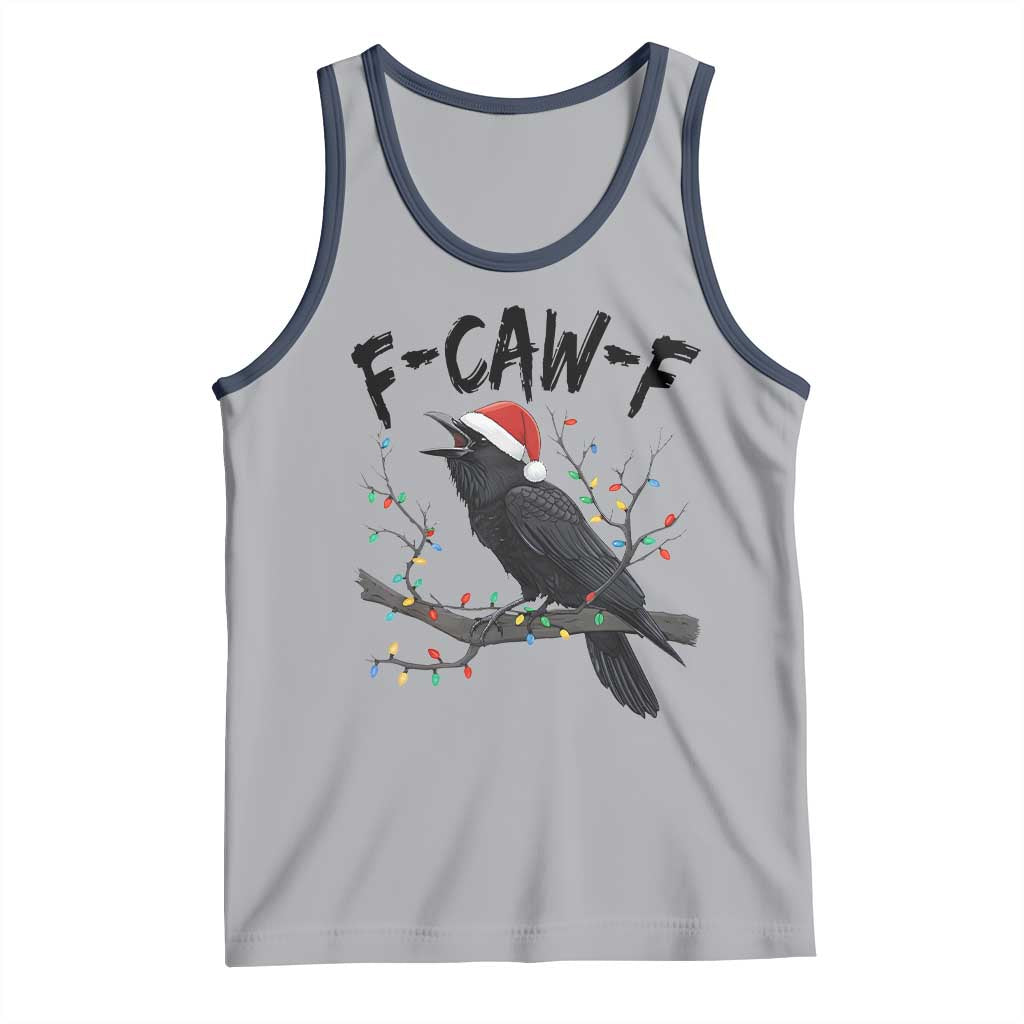 F Caw F Raven Christmas Tank Top Funny Dark Holiday Humor Spooky Season - Wonder Print Shop