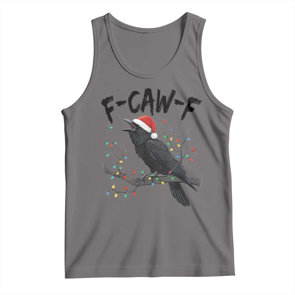 F Caw F Raven Christmas Tank Top Funny Dark Holiday Humor Spooky Season - Wonder Print Shop