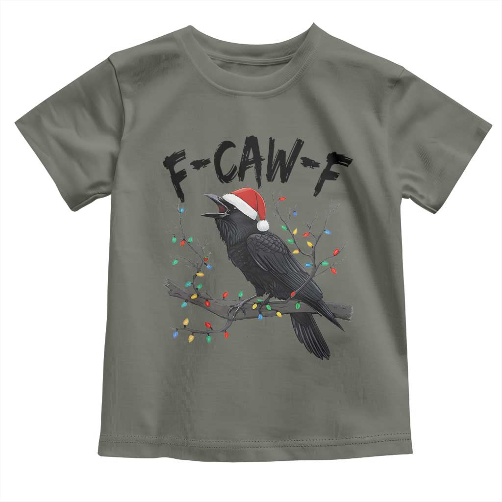 F Caw F Raven Christmas Toddler T Shirt Funny Dark Holiday Humor Spooky Season - Wonder Print Shop
