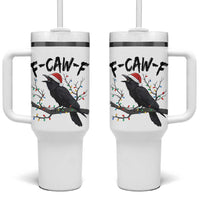 F Caw F Raven Christmas Tumbler With Handle Funny Dark Holiday Humor Spooky Season - Wonder Print Shop