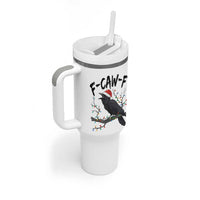 F Caw F Raven Christmas Tumbler With Handle Funny Dark Holiday Humor Spooky Season - Wonder Print Shop