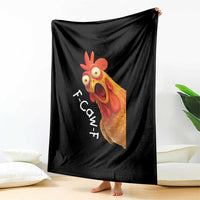 Funny F Caw F Surprise Chicken Meme Throw Blanket Hilarious Shocked Bird Graphic for Comedy Lovers - Wonder Print Shop