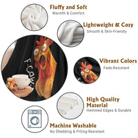 Funny F Caw F Surprise Chicken Meme Throw Blanket Hilarious Shocked Bird Graphic for Comedy Lovers - Wonder Print Shop