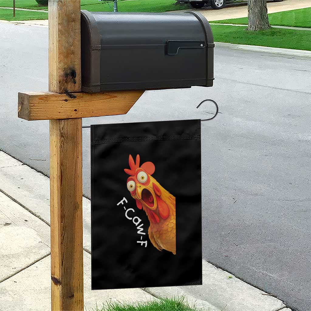 Funny F Caw F Surprise Chicken Meme Garden Flag Hilarious Shocked Bird Graphic for Comedy Lovers - Wonder Print Shop