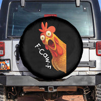 Funny F Caw F Surprise Chicken Meme Spare Tire Cover Hilarious Shocked Bird Graphic for Comedy Lovers - Wonder Print Shop